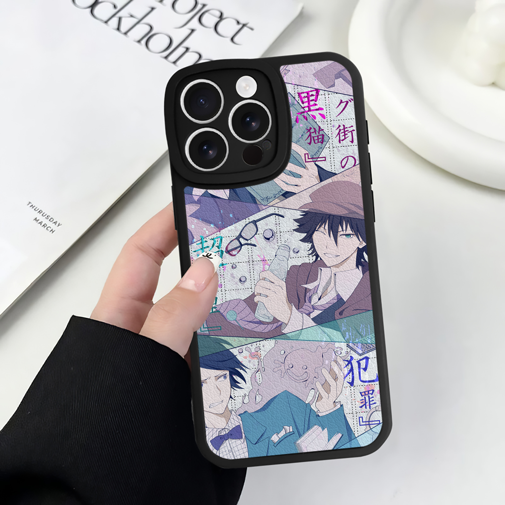 （画像用） 文豪ストレイドッグス Bungo Stray Dogs 【iPhone 16シリーズ対応】シリコンスマホケース（レザー調） 材質：シリコン